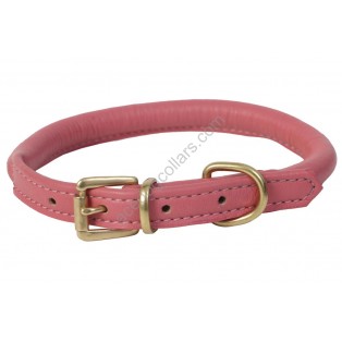 Ace Super Soft Rolled Italian Leather Dog Collar : (brass buckle) 